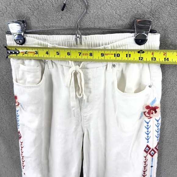 Driftwood Rivier Embroidered Joggers Womens XS Southwest Tribal Pants Jeans Boho - Picture 8 of 11